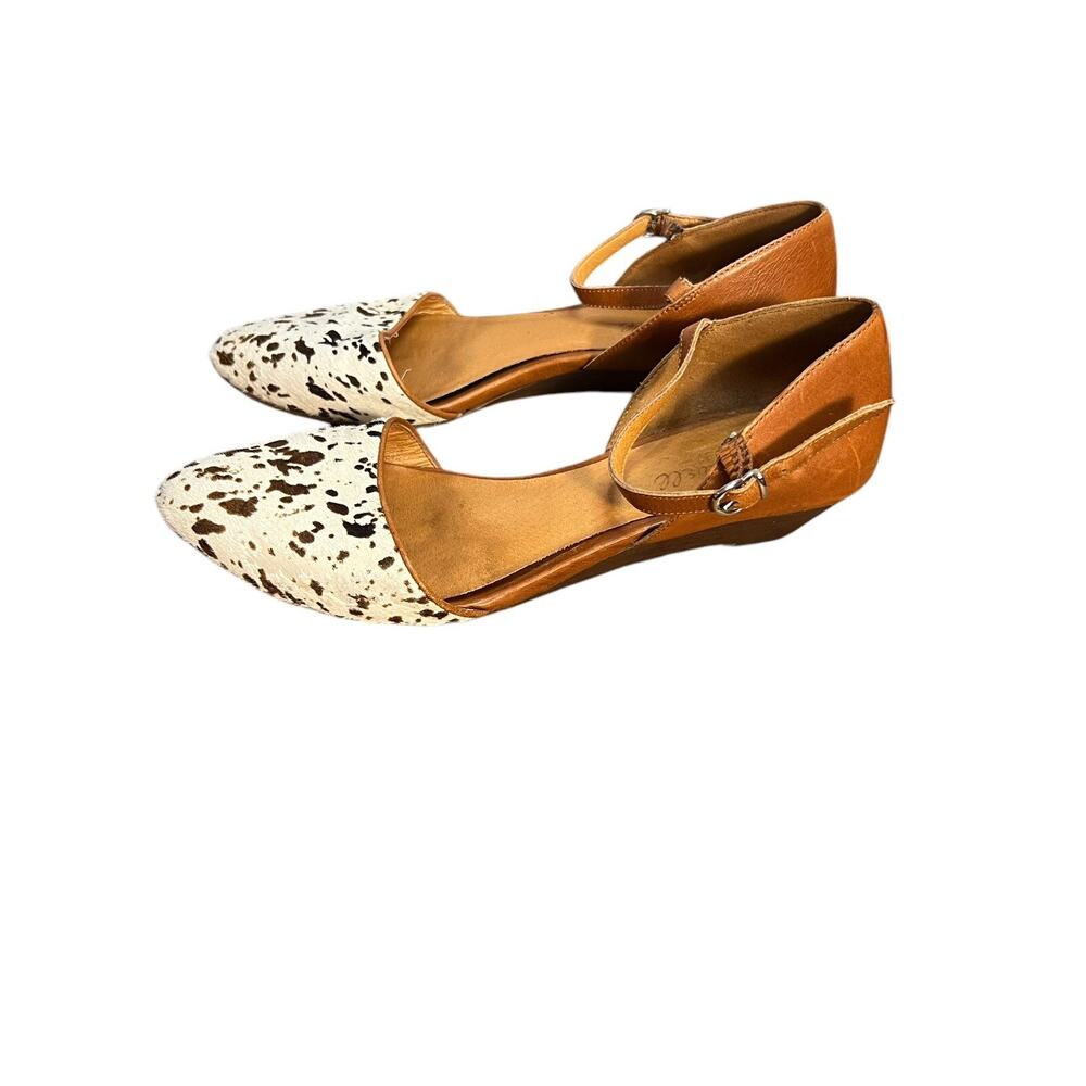 MADEWELL Beatrice US 7.5 Strap Animal Print Brown Leather O’Dorsey Flats A8